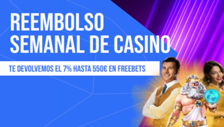 Olybet España ofrece un Cashback Semanal del 7%.