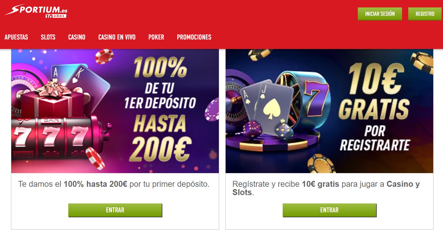 Sportium casino bonus in Spain